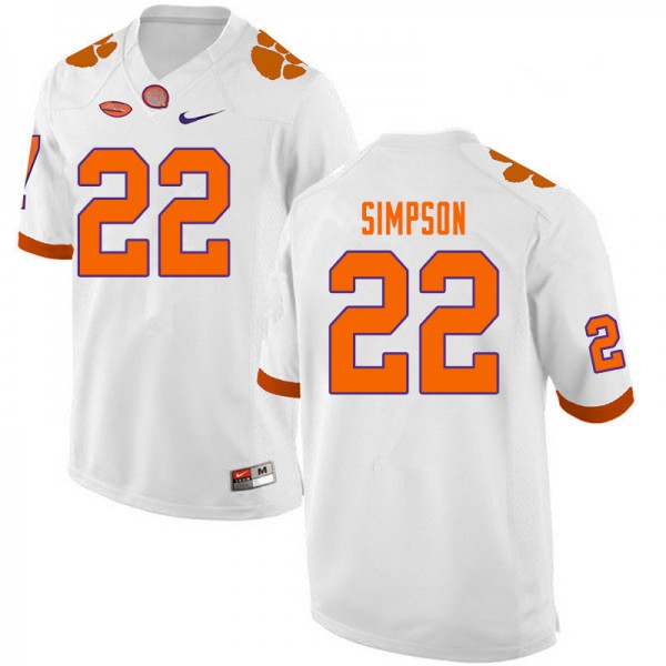 Men's Clemson Tigers #22 Trenton Simpson White College Stitched Football Jersey